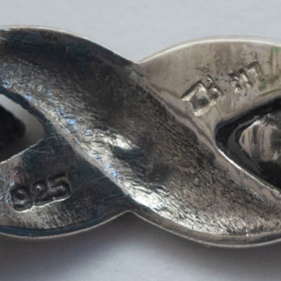 Vintage Sterling Silver and Marcasite Link Bracelet 7.5" - Picture 6 of 7